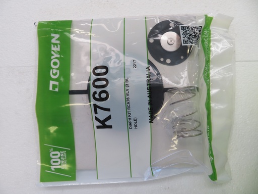 [DIAPH KIT RCA76 VLV (3 BL HOLE)] K7600